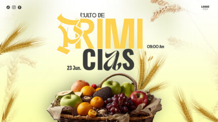 recurso gráfico para diapositivas de iglesia editable tema primeros frutos