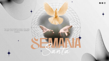 portada panorámica con motivo de paz y manos humanas para pascua de resurrección