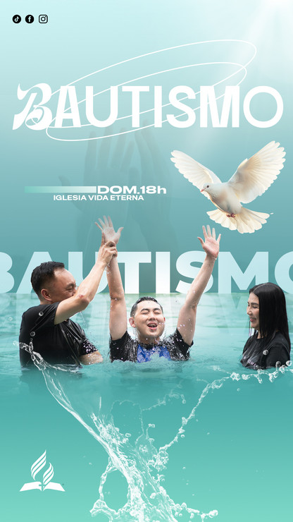 Diseño de invitación para bautizo en tonos verde agua editable