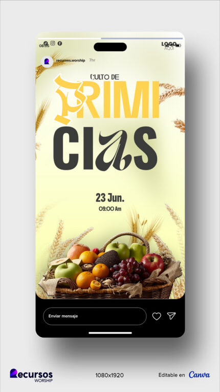 demostración de plantilla religiosa para historias de instagram editable