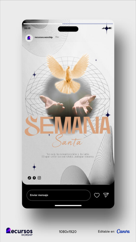 visualización en smartphone de post devocional con estética limpia y sosegada