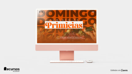 Presentación en computadora de la gráfica informativa para el servicio especial de primicias