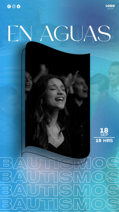 Imagen miniatura en formato vertical de invitación digital para bautismo infantil