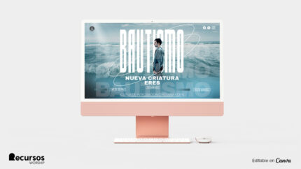 Mockup de documento para ceremonia de bautismo con bordes decorativos