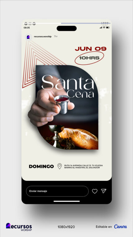 Presentación de la diapositiva de culto religioso en un teléfono inteligente