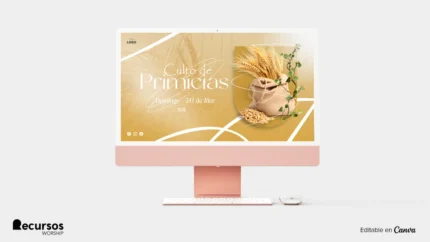 Fundo para Projetor de Culto | Temática Colheita em Tons Dourados 16:9 PSD — mockup, 16:9