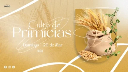 Fundo para Projetor de Culto | Temática Colheita em Tons Dourados 16:9 PSD — miniatura, 16:9