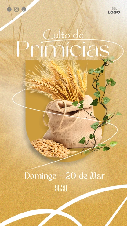Design Editável para avisos de Igreja | Estilo Colheita Tradicional Vertical Canva — miniatura, 9:16