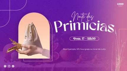 Recurso Visual para Colheita | Temática de Primeiros Frutos 16:9 PSD — miniatura, 16:9