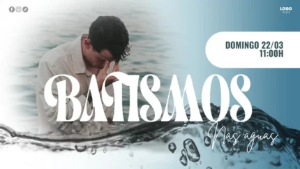 Recurso Gráfico para Batismo | Design Moderno 16:9 PSD — miniatura, 16:9