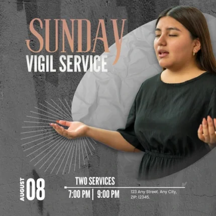 Prayer Vigil Template | Modern Dark 1:1 Canva — thumbnail, 1:1