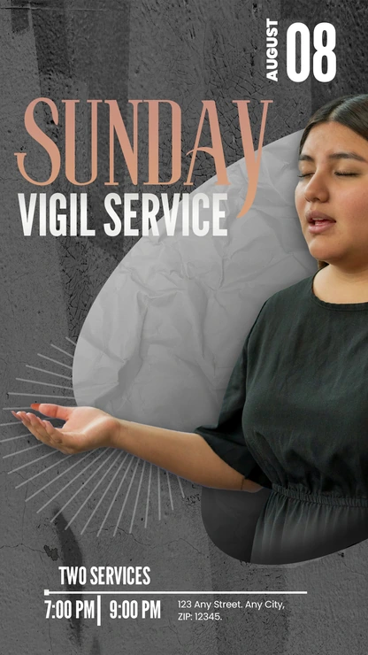 Church Announcement Design | Dark Esthetique Vertical Photoshop — thumbnail, 9:16