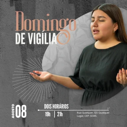 Modelo para Vigília de Oração | Estilo Moderno Escuro 1:1 Canva — miniatura, 1:1