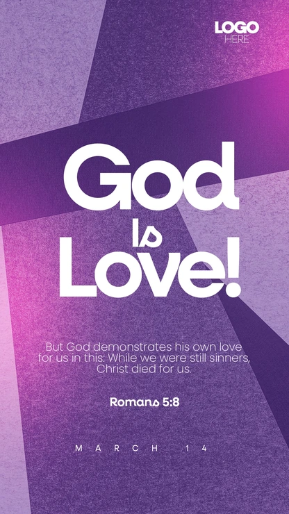 Church Stories Design | Modern Purple Vertical Photoshop — thumbnail, 9:16