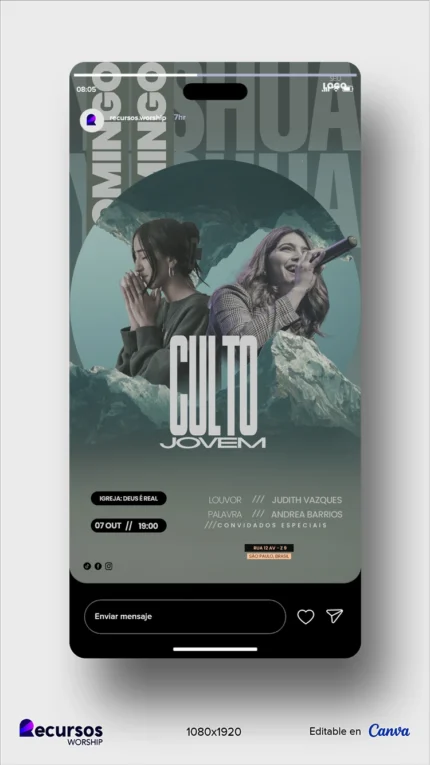 Design para Eventos de Jovens | Estilo Minimalista Texturizado Vertical Photoshop — mockup, 9:16