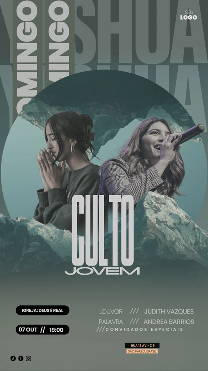 Design para Eventos de Jovens | Estilo Minimalista Texturizado Vertical Photoshop — miniatura, 9:16