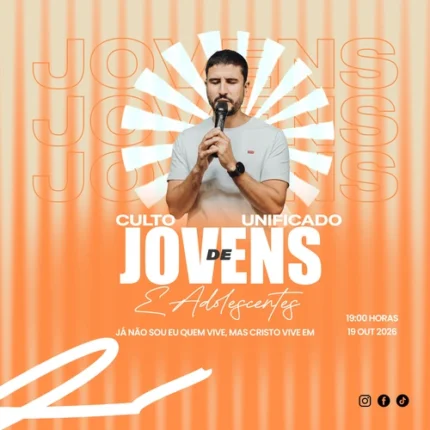 Modelo para Evento Juvenil | Vibrante Design Laranja 1:1 Canva — miniatura, 1:1