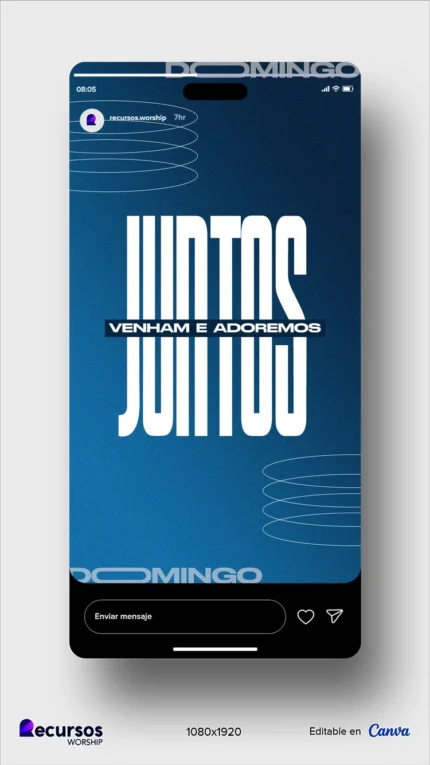 Design para Stories de Igreja | Estilo Azul Moderno Vertical Photoshop — mockup, 9:16