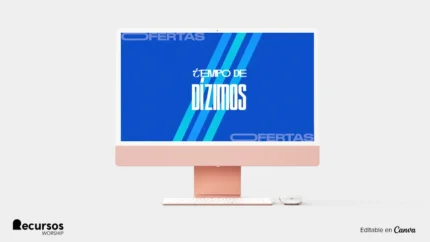 Recurso Visual para Projeção | Design Azul Elegante 16:9 PSD — mockup, 16:9