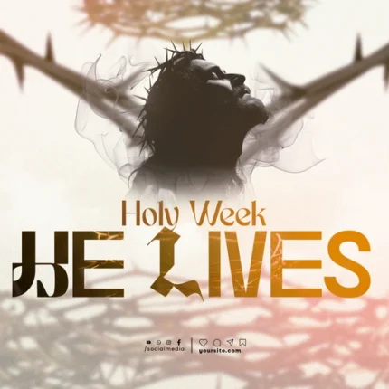 Holy Week Event Template for Church | Warm Modern Style 1:1 Canva — thumbnail, 1:1