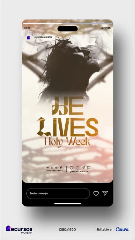 Holy Week Invitation Design | Elegant Vertical Photoshop Style — mockup, 9:16