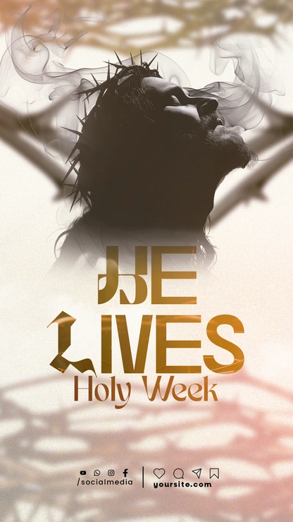 Holy Week Invitation Design | Elegant Vertical Photoshop Style — thumbnail, 9:16
