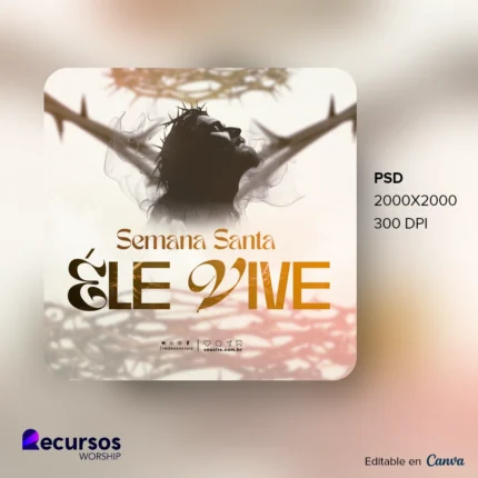 Modelo para avisos de Semana Santa | Estilo Quente Moderno 1:1 Canva — mockup, 1:1