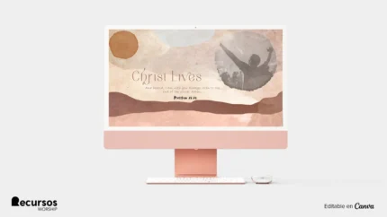 Worship Screen Background | Resurrection in Warm Tones 16:9 PSD — mockup, 16:9