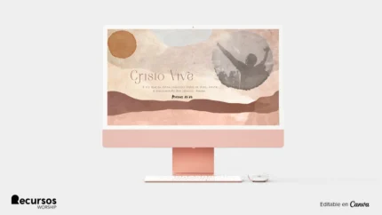 Fundo para Telas de Culto | Ressurreição em tons quentes 16:9 PSD — mockup, 16:9