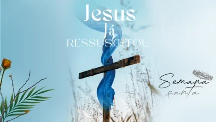 Fundo para Projetores de Igreja | Cruz da Ressurreição 16:9 PSD — miniatura, 16:9