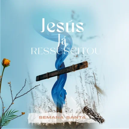 Modelo para avisos de Igreja | Cruz da Ressurreição 1:1 Canva — miniatura, 1:1