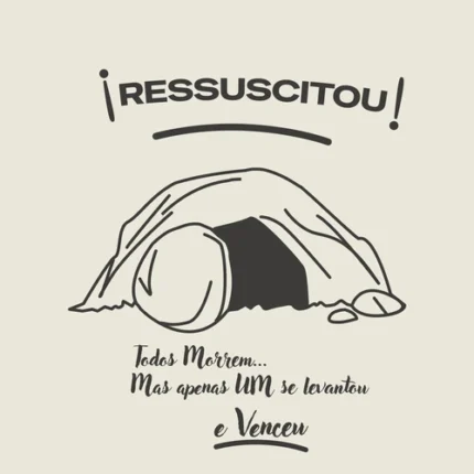Modelo para avisos de Igreja | Estilo Minimalista de Ressurreição 1:1 Canva — miniatura, 1:1