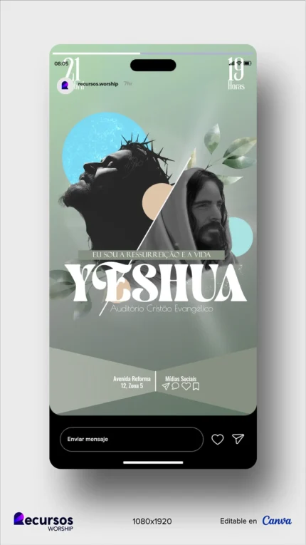 Design para Stories de Igreja | Temática de Paz Vertical Photoshop — mockup, 9:16
