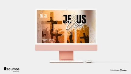 Fundo para Projetor de Culto | Temática Degradê Grunge 16:9 PSD — mockup, 16:9