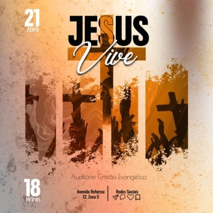 Modelo para Evento de Adoração | Degradê Grunge de Alta Qualidade 1:1 Canva — miniatura, 1:1