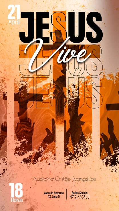 Design para avisos de Igreja | Estilo Degradê Grunge Vertical Photoshop — miniatura, 9:16
