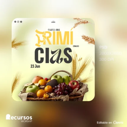 Modelo para avisos de Igreja | Estilo Quente Moderno 1:1 Canva — mockup, 1:1
