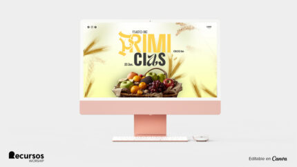 proyección de fondo para culto de primicias diseño profesional editable