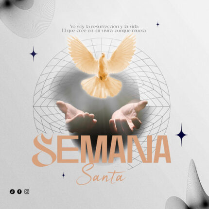 plantilla de Semana Santa con paloma en manos, diseño moderno espiritual