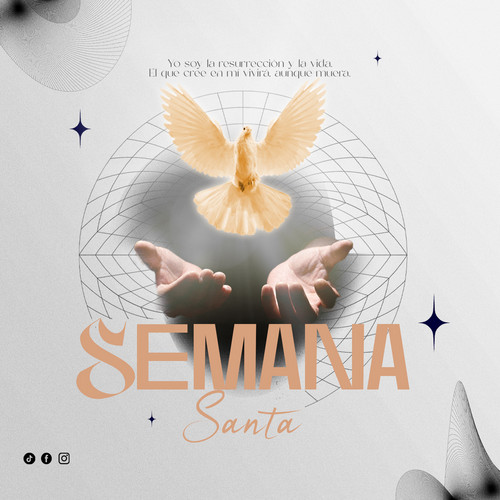 plantilla de Semana Santa con paloma en manos, diseño moderno espiritual