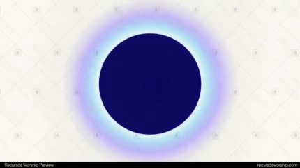 Circulo grande azul marino oscuro solido halo difuso luz azul lila suave irradiando fondo crema beige claro horizontal plano frontal minimal sereno contemplativo abstracto eclipse textura