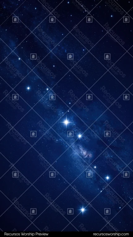 Fotografia via lactea estrellas brillantes grandes diagonal cielo nocturno azul profundo nebulosa difusa vertical contemplativo celestial cosmos espacio profundo textura noche estrellada