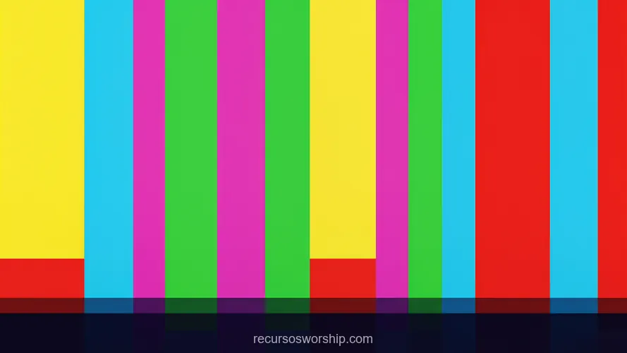 Barras SMPTE TV Distorsionadas Glitch Artefactos Bandas Desplazadas Error Señal Franja Negra Horizontal Retro Barras color smpte tv distorsionadas glitch artefactos bandas desplazadas pixeles rotos error senal franja negra inferior amarillo cian verde magenta rojo azul horizontal retro broadcast textura