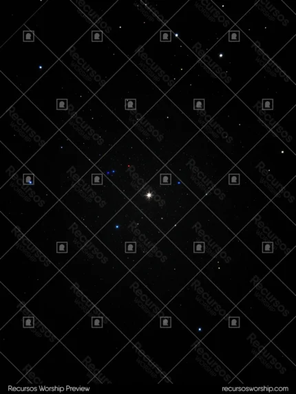 Campo estrellas escaso pocas estrellas dispersas estrella central brillante fondo cielo nocturno negro azul indigo oscuro vertical minimal sereno contemplativo quieto textura