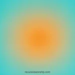 Gradiente radial suave naranja ambar brillante centro azul cian turquesa bordes gradacion suave horizontal luminoso minimal sereno contemporaneo elegante textura fondo