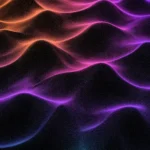 Topografia digital 3d ondas luz naranja rojo morado cian fondo negro oscuro malla datos mapa calor espectral vertical abstracto tecnologico overlay