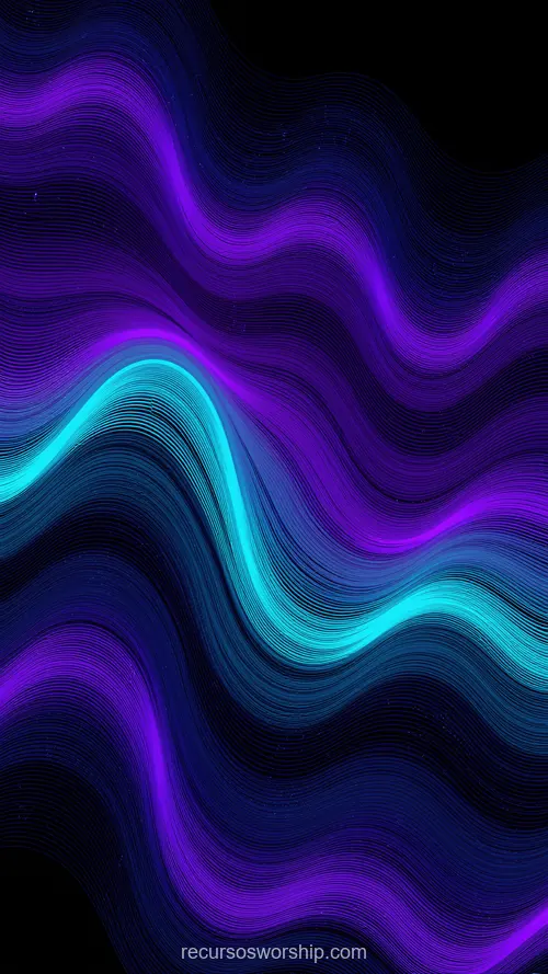 Ondas Fluidas Morado Violeta Cian Azul Fondo Negro Capas Luminosas Vertical Abstracto Neon Ondas fluidas morado violeta cian azul fondo negro capas luminosas superpuestas vertical abstracto fluido neon energia luminosa oscuro elegante