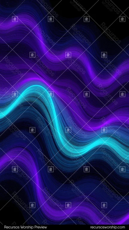Ondas fluidas morado violeta cian azul fondo negro capas luminosas superpuestas vertical abstracto fluido neon energia luminosa oscuro elegante