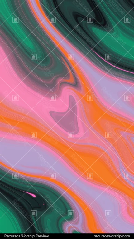 Marmol liquido verde oscuro rosa salmon naranja lavanda fondo negro vetas fluidas entrelazadas vertical multicolor fluido artistico overlay