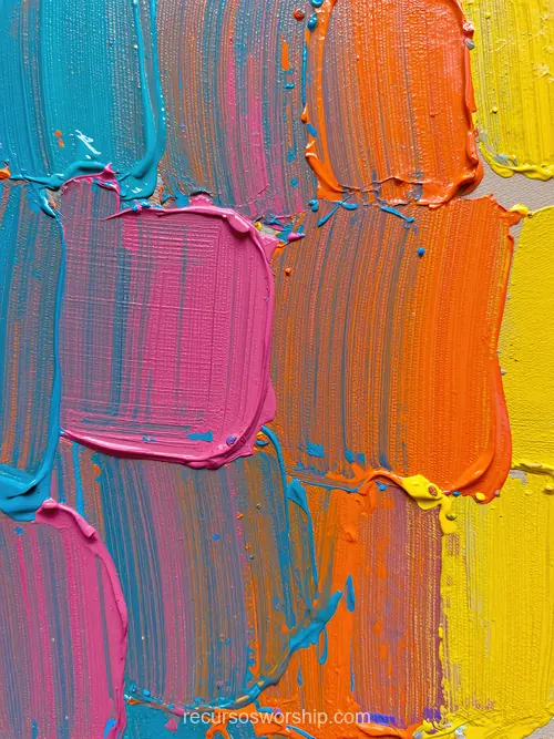 Pintura Acrilica Empastada Pinceladas Gruesas Azul Cian Rosa Magenta Naranja Amarillo Vertical Tactil Artistica Textura pintura acrilica empastada pinceladas gruesas azul cian rosa magenta naranja amarillo plano detalle vertical tactil artistica festiva colorida overlay